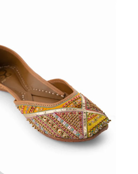 Zardozi embroidery and gota patti  Ethnic Mojaris