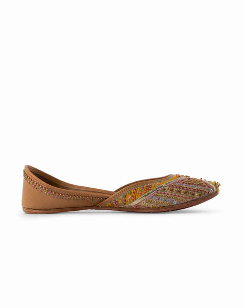 Zardozi embroidery and gota patti  Ethnic Mojaris